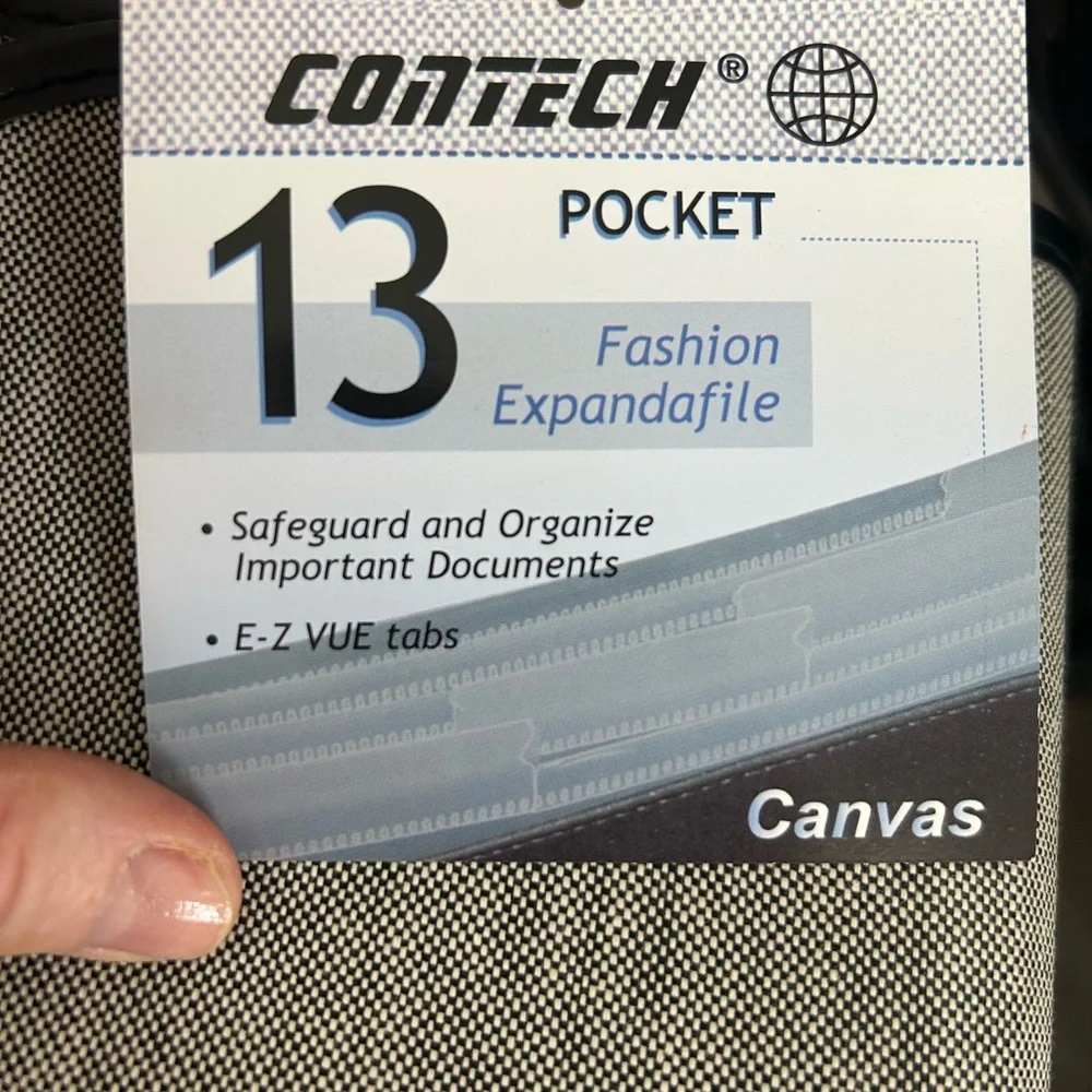 Canvas 13-Pocket Fashion Expandafile - Gray